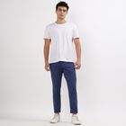 Men's 100% Cotton Slim Fit Casual Trousers, Dark Blue, small image number null