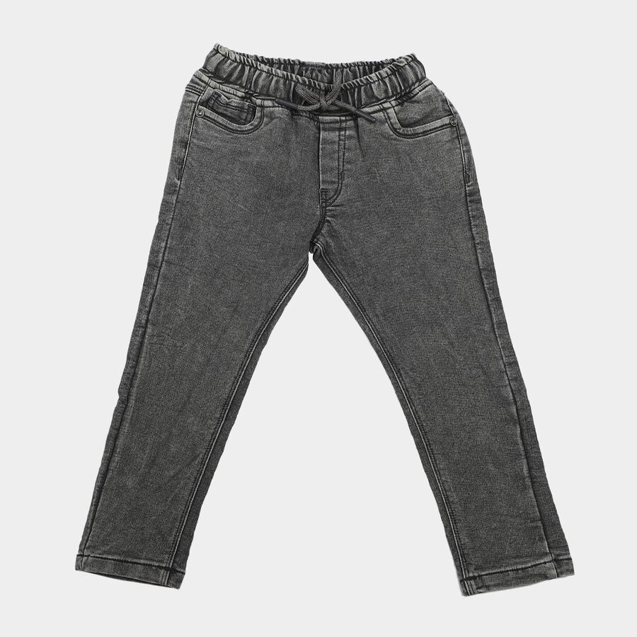 Boys Grey Slim Fit Washed Jeans, Light Grey, large