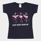 Girls Cotton T-Shirt, Navy Blue, small image number null