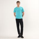 Men's Teal Round Neck Athleisure Drifit T-Shirt, Teal Blue, small
