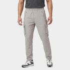 Men's Grey Regular Fit Cargo Track Pants, हल्का ग्रे, small