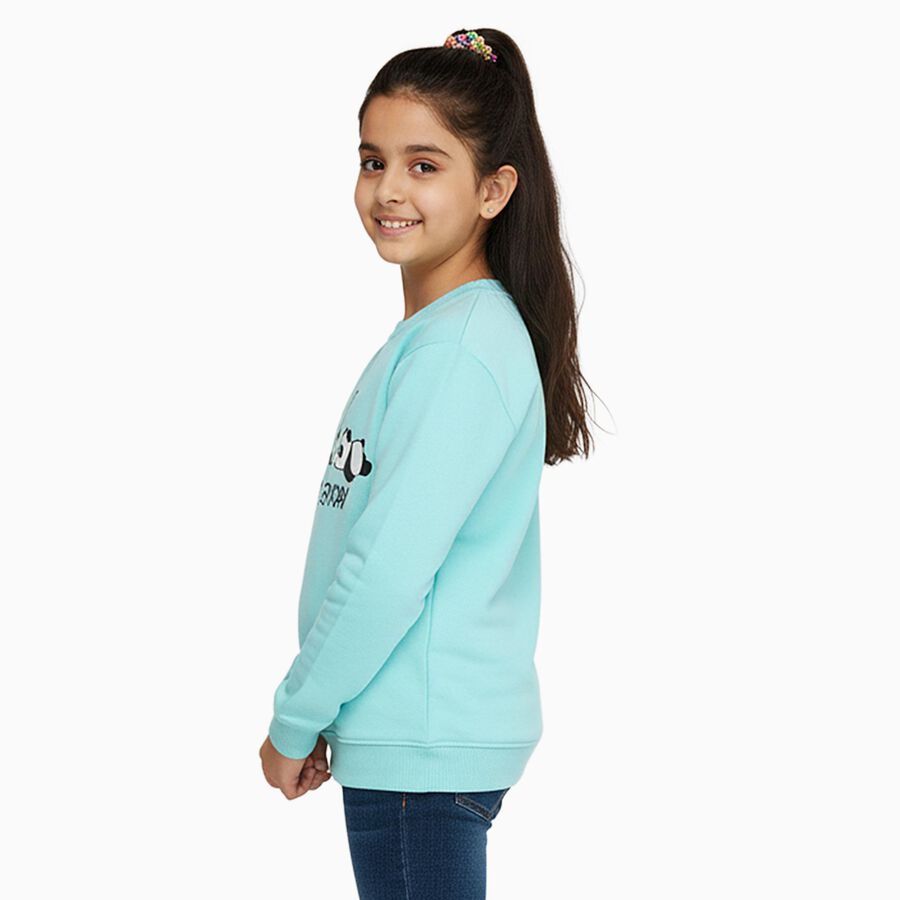 Girls' Sweatshirt, Aqua, large image number null