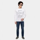 Men's White Crew Neck Regular T-Shirt, सफ़ेद, small