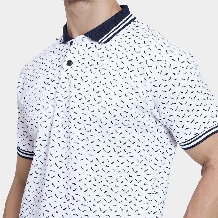 Men's 100% Cotton Collared Half Sleeves T-Shirt , Navy Blue, large image number null