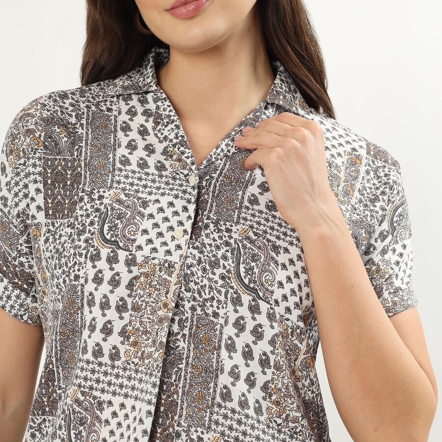 Women's Off White Classic Collar Classic Shirt, Off White, large