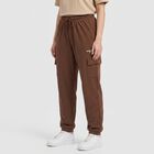 Women's Brown Relaxed Fit Cargo Track Pants, भूरा, small