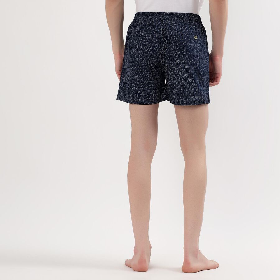 Men's 100% Cotton Boxers, नेवी ब्लू, large