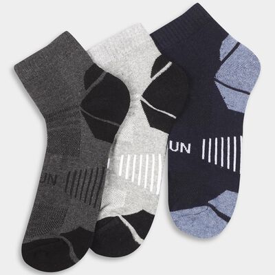 Men's Dark Charcoal Black and Navy Ankle-Length Sports Socks