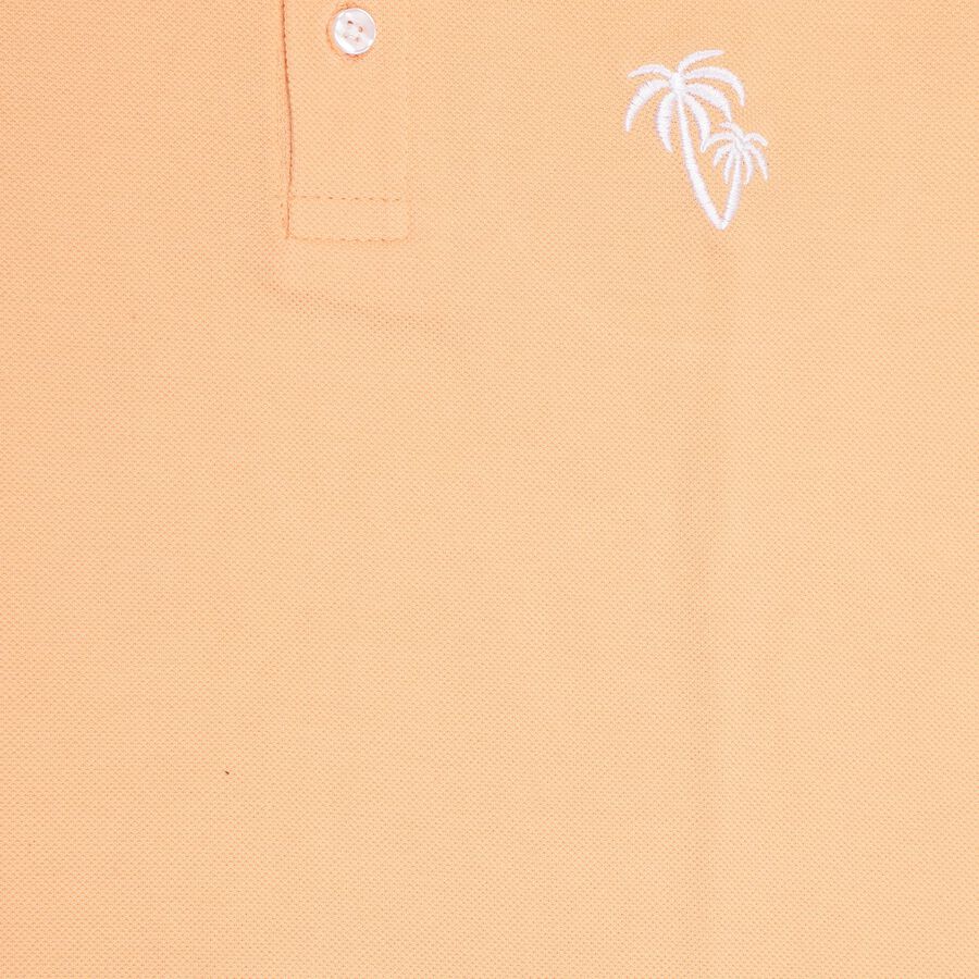 Boys' Light Peach Polo Neck Half Sleeve T-Shirt, पीच, large image number null