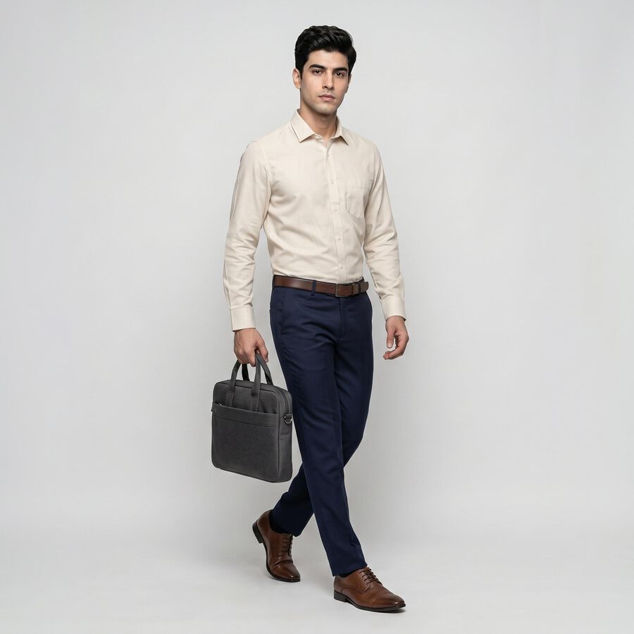 Men's Beige Formal Shirt, Beige, large