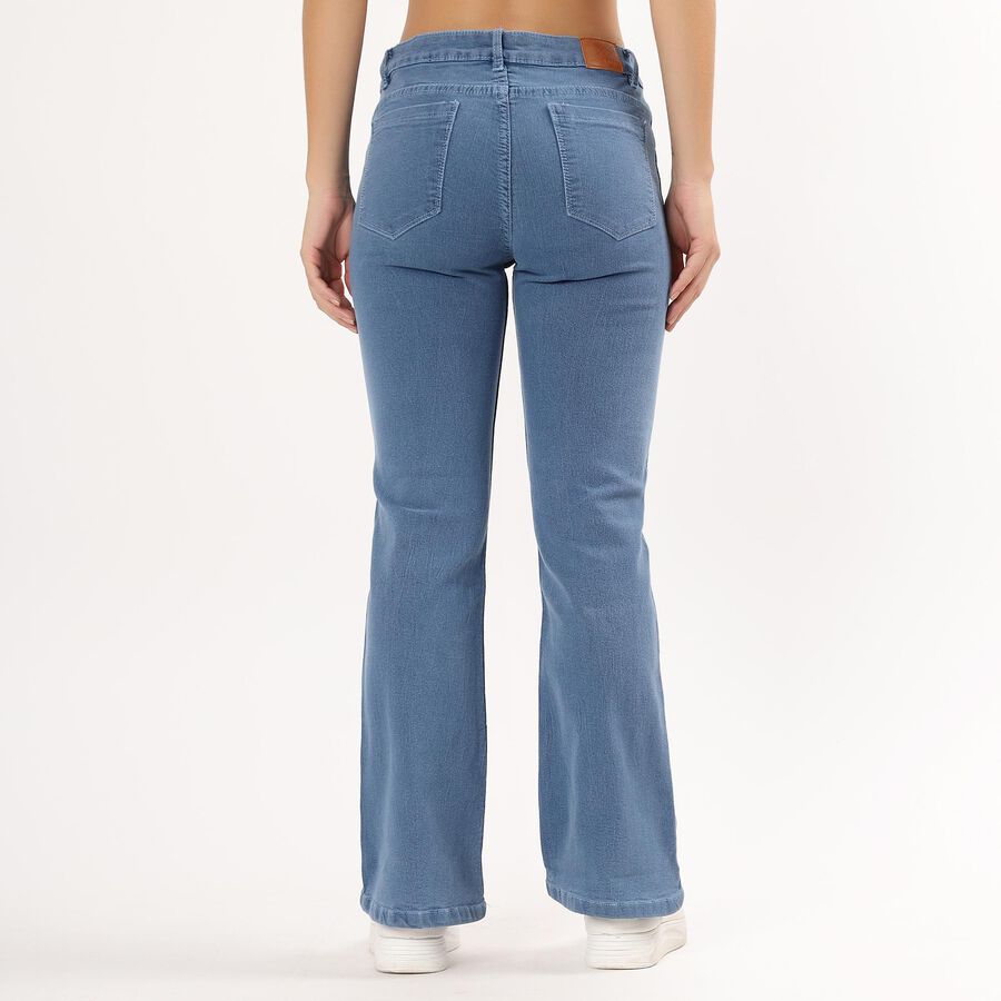 Women's Stonewashed Blue Bootcut Low-Rise Jeans, Light Blue, large image number null