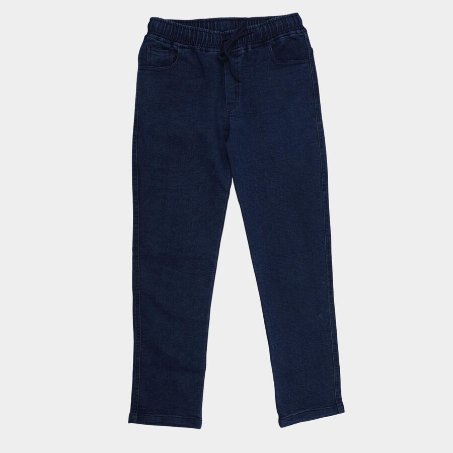 Boys' Dark Blue Regular Fit Jeans, गहरा नीला, large