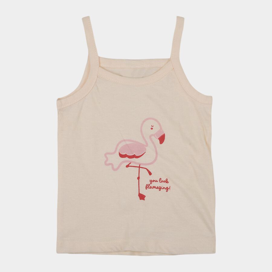 Infants Beige Cream Cotton Round Neck Casual Vest, Beige, large