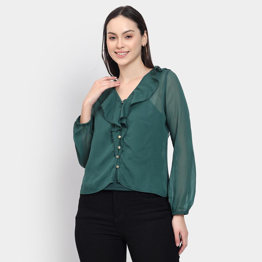 Ladies' Shirt , गहरा हरा, large