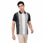 Men's Blue Collared Polo Regular T-Shirt, मध्यम नीला, small