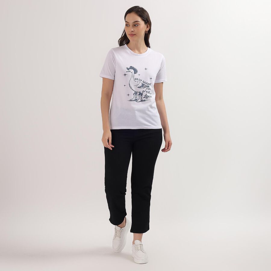 Ladies' Round Neck T-Shirt, White, large image number null
