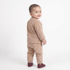 Infants' Beige Round Neck Appliqu&eacute; Baba Suit, Beige, small
