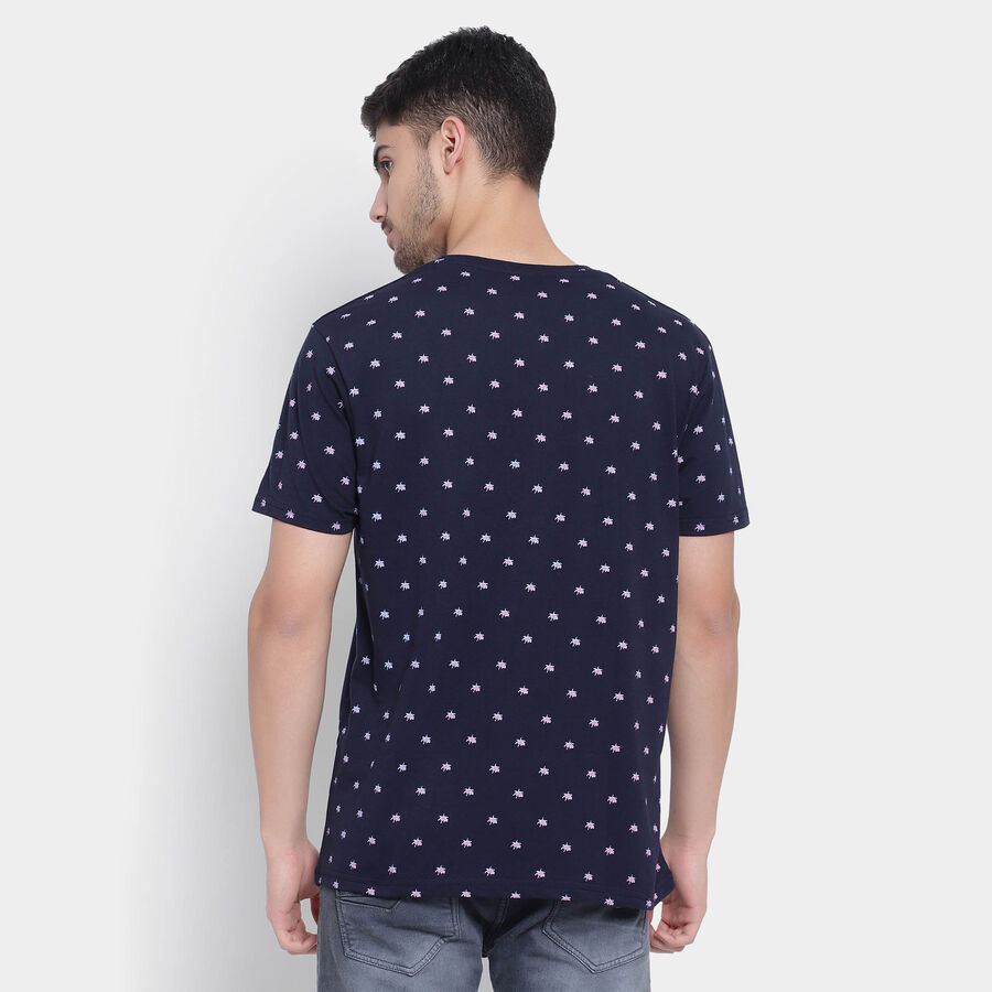 Round Neck T-Shirt, Navy Blue, large image number null