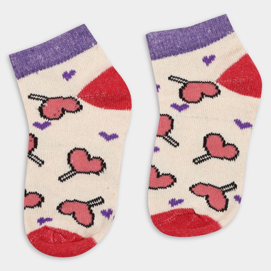 Girls' Socks (Pack of 2), Off White, large image number null