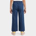 Girls Blue Straight Fit Embellished Jeans, मध्यम नीला, small