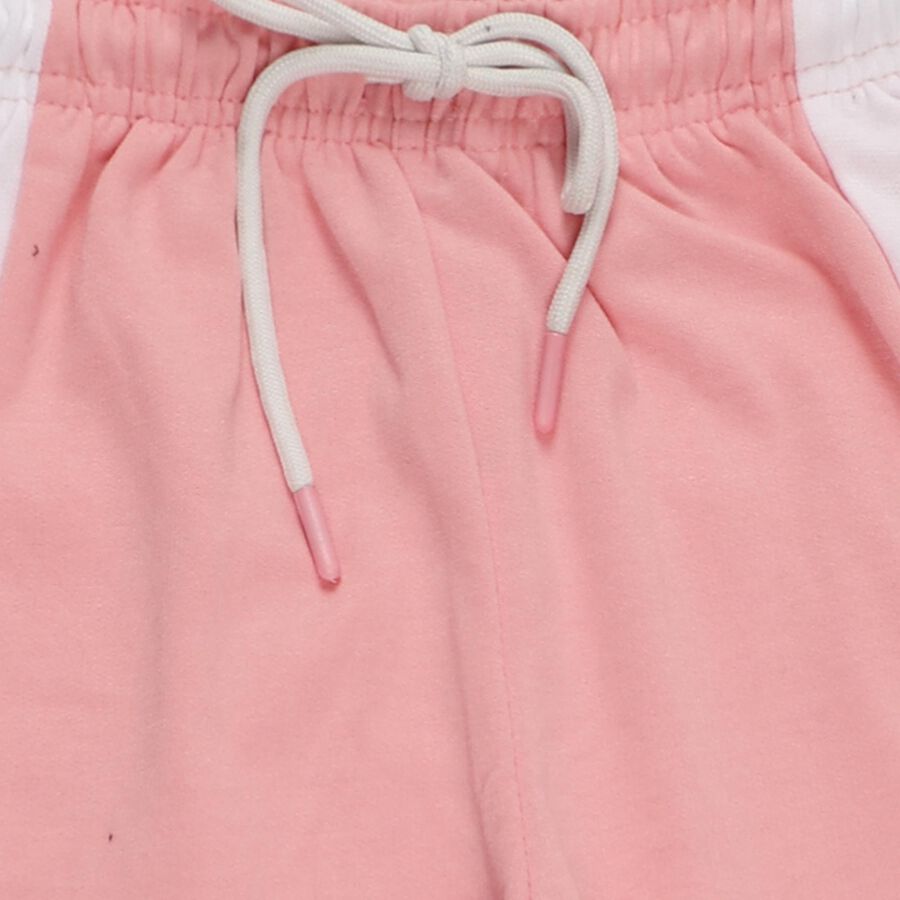 Girls' Soft Pink Sporty Side Panel Winter Pyjama, गुलाबी, large image number null