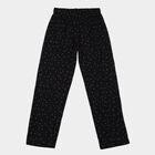 Girls' Black Cotton Blend Pyjama, Black, small