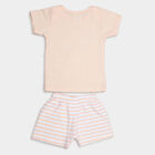 Infants Cotton Boat Neck Baba Suit, Peach, small image number null