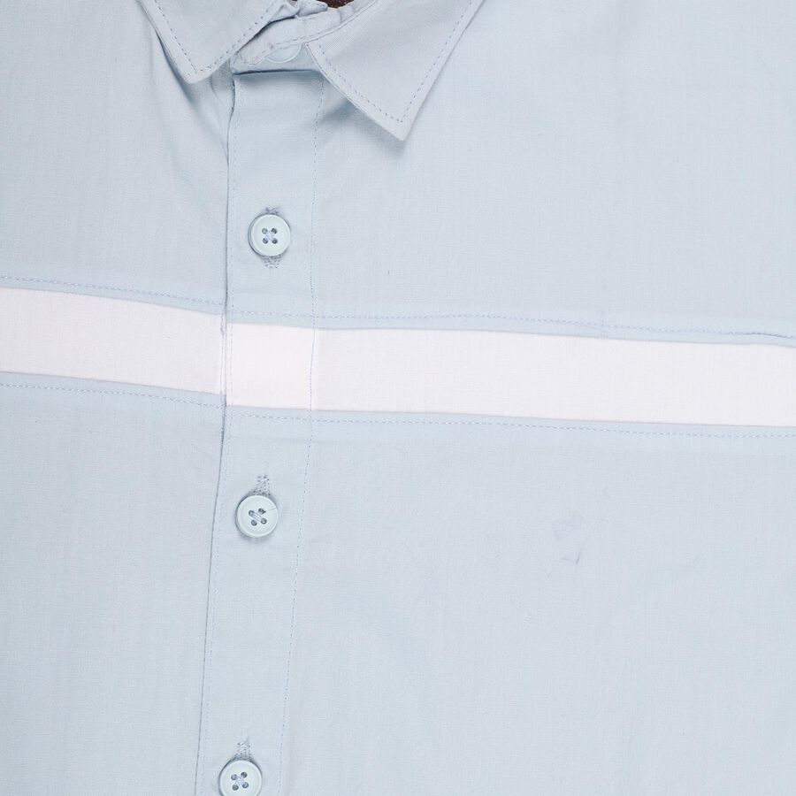 Boys Light Powder Blue Classic Casual Shirt, Light Blue, large image number null