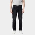 Men's Navy Blue Slim Fit Washed Jeans, गहरा नीला, small
