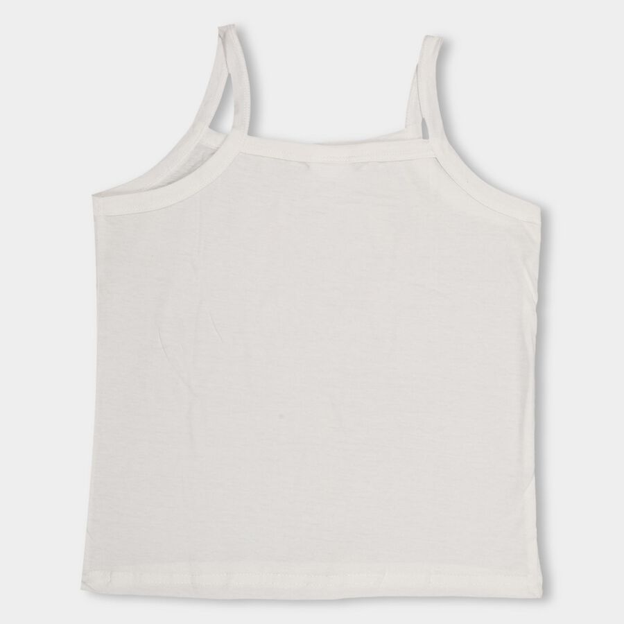 Girls' 100% Cotton Vest, Off White, large image number null