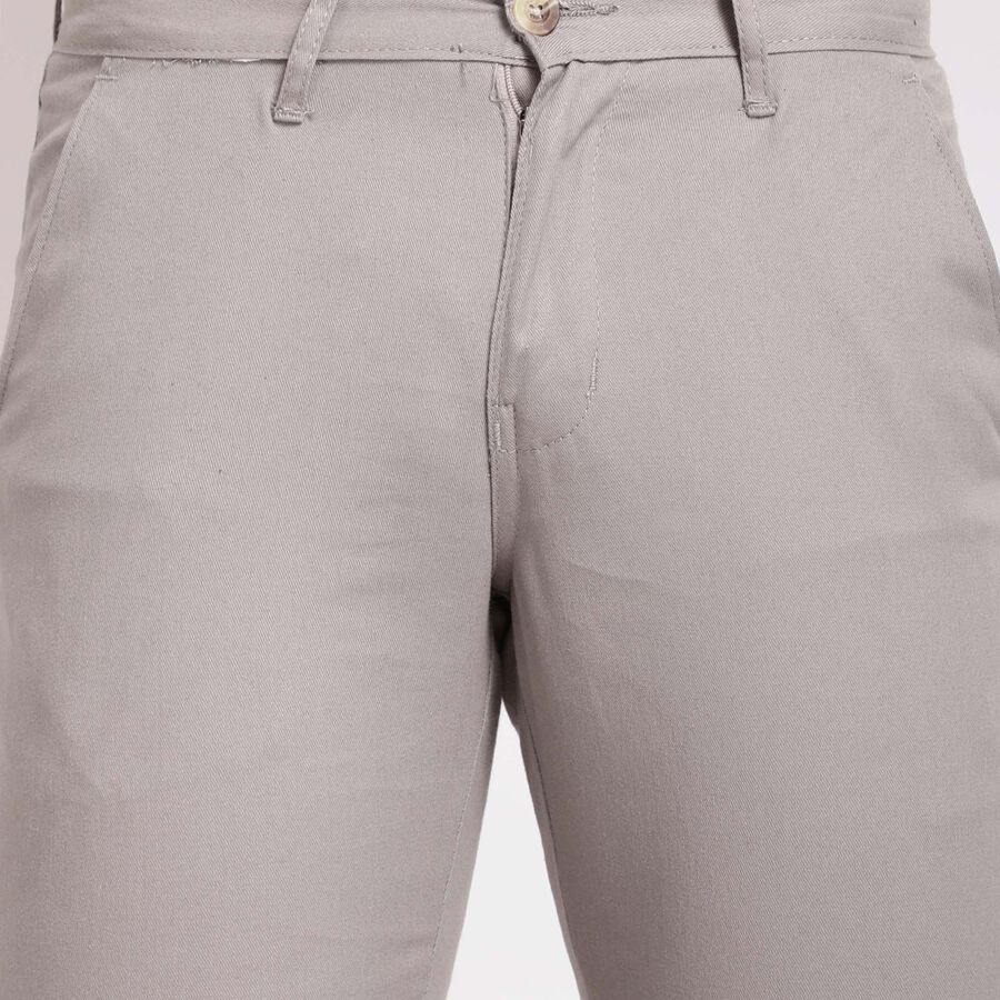 Cotton Solid Trousers, Light Grey, large image number null