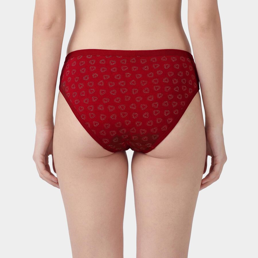 Women's Red Regular Fit Cotton Panty, Red, large