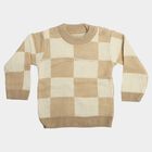 Infants' Beige Crew Neck Pullover, गहरा पीला, small