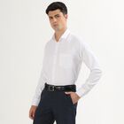 Men's Rich Eggshell White Classic Formal Shirt, सफ़ेद, small
