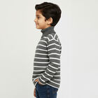 Boys Charcoal Grey Turtleneck Casual Pullover, चारकोल, small image number null