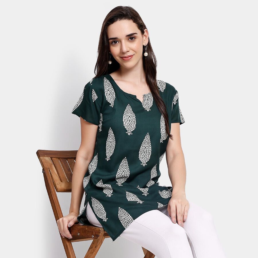 Ladies' Kurta, Dark Green, large image number null