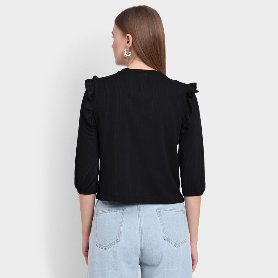 Ladies'  Crop  Top, काला, large image number null