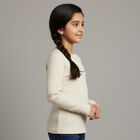Girls Light Beige Round Neck Thermal Upper, Beige, small image number null