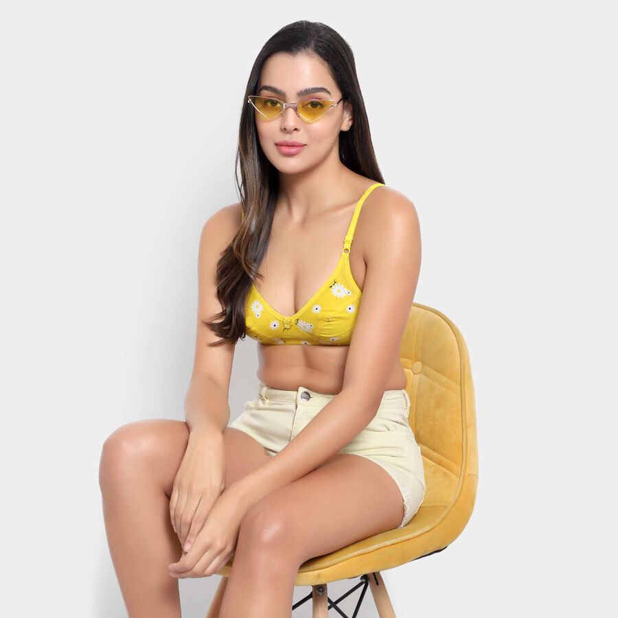 Printed Bra, Yellow, large image number null