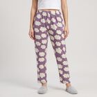Women Purple Cloud Printed Pyjama, बैंगनी, small