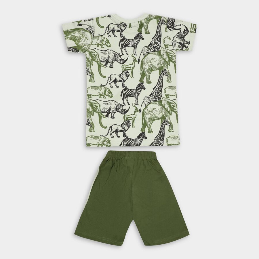 Boys' 100% Cotton Knit Baba Suit , Olive, large image number null