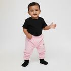 Infants Soft Pink Elastic Waist Printed Cotton Pyjama, हल्का गुलाबी, small image number null