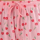 Women's Soft Pink Cherry Printed Cotton Blend Pyjama, Light Pink, small image number null