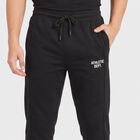 Men's Black Jogger Fit Panelled Track Pants, काला, small