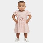 Infants' Pink Regular Fit Daisy Printed Ruffle Sleeve Frock, Light Pink, small