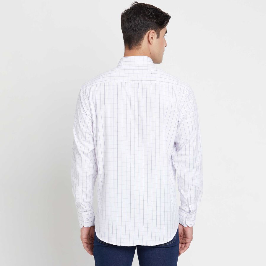 Checks Regular Collar Formal Shirt, White, large image number null