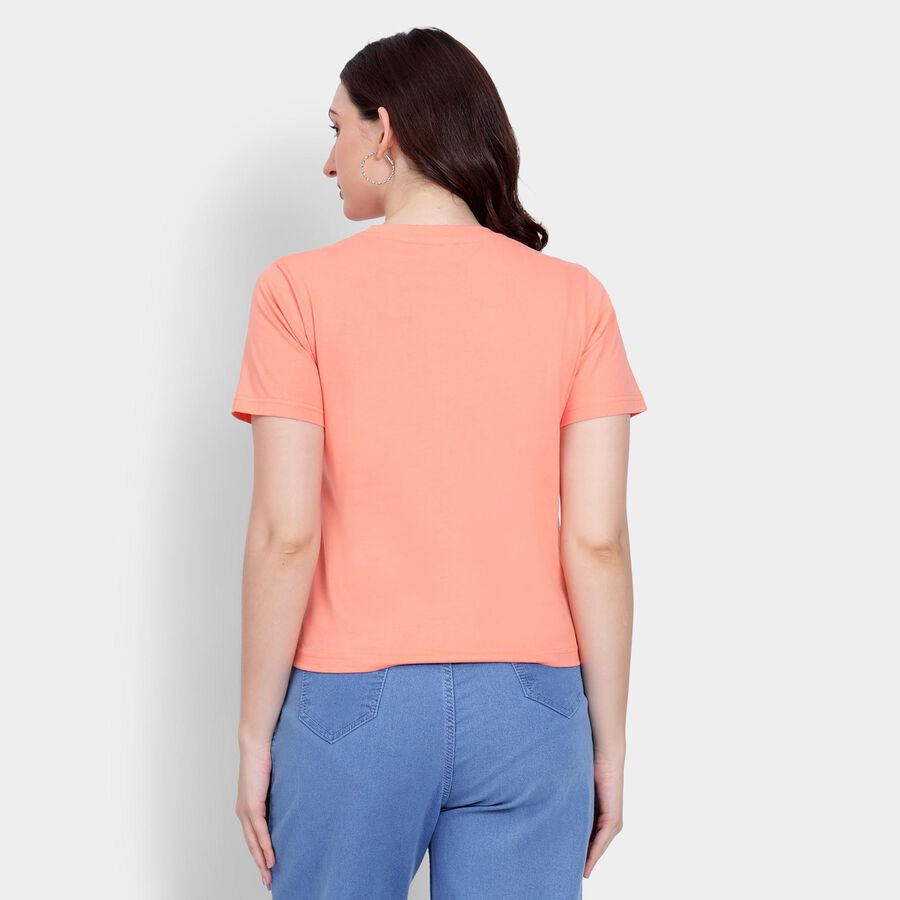 Ladies' 100% Cotton Round Neck T-Shirt , Orange, large image number null