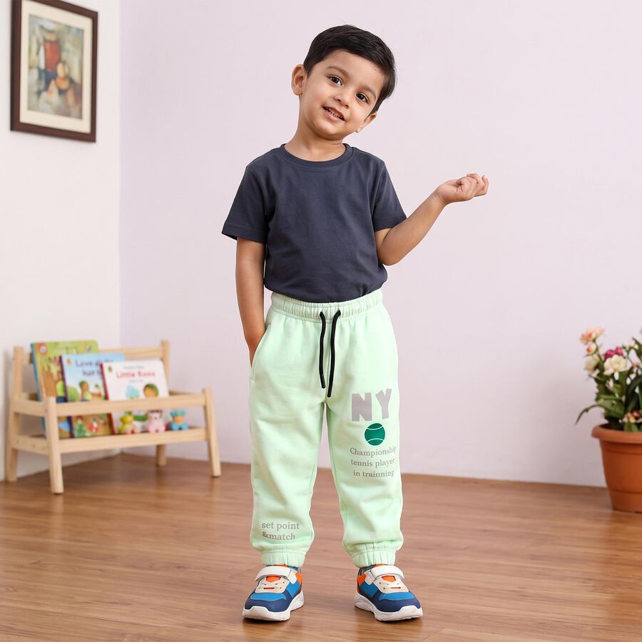 Boys Mint Green Relaxed Fit Graphic Print Jogger Pyjama, Light Green, large