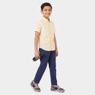 Boys Yellow Cotton Floral Printed Casual Shirt, Yellow, small