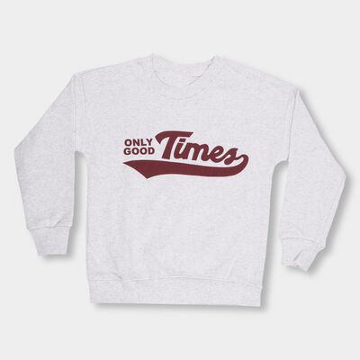 Boys Light Grey Cotton Crew Neck Casual Sweatshirt